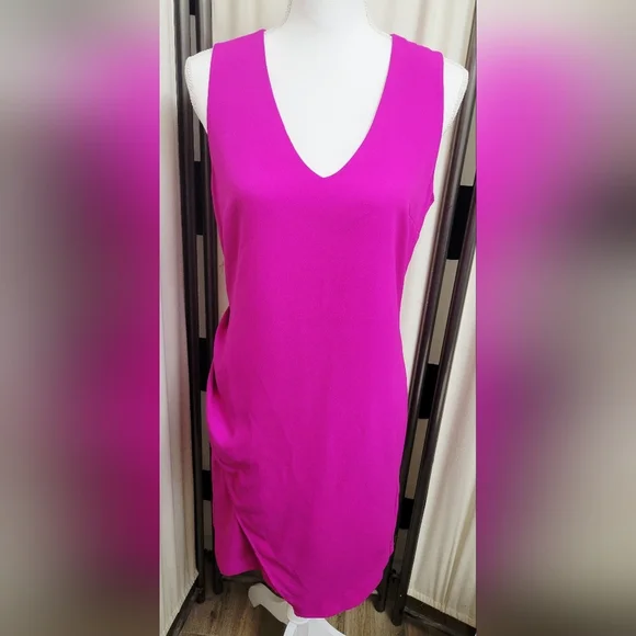 Banana Republic Pink Fuchsia Crepe Dress | Size 10 - Picture 1 of 4